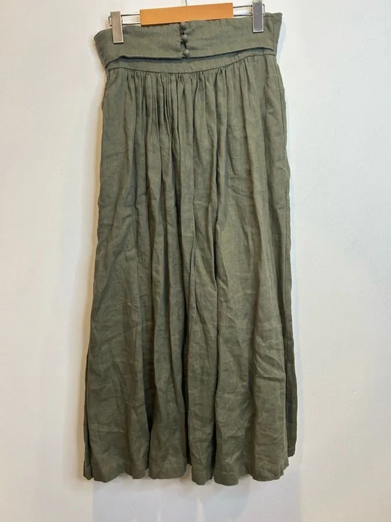 Linennaive HANNAH 38 | GIRDLE LINEN SKIRT Green - Picture 4 of 12